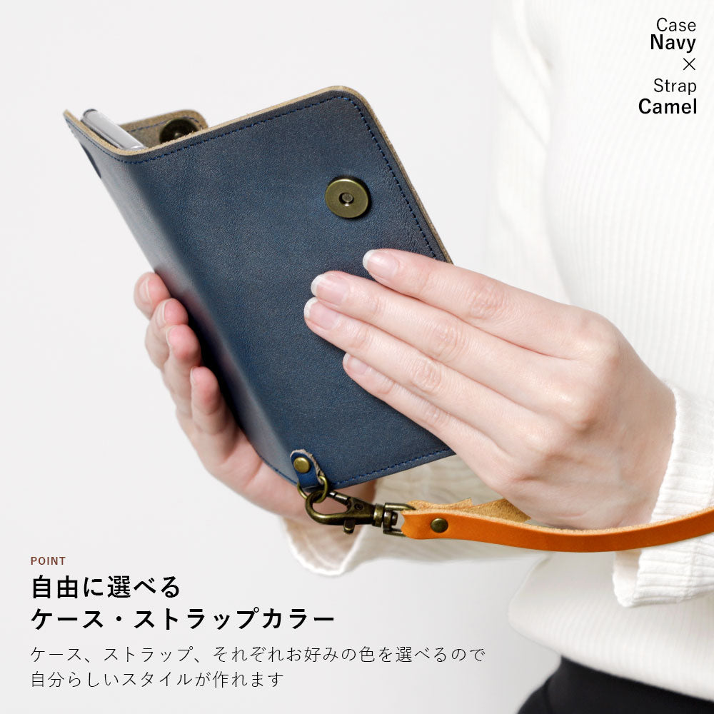 本革 栃木レザー カード収納 ハンドストラップ付き 手帳型ケース（ベルトあり）Google Pixelシリーズ