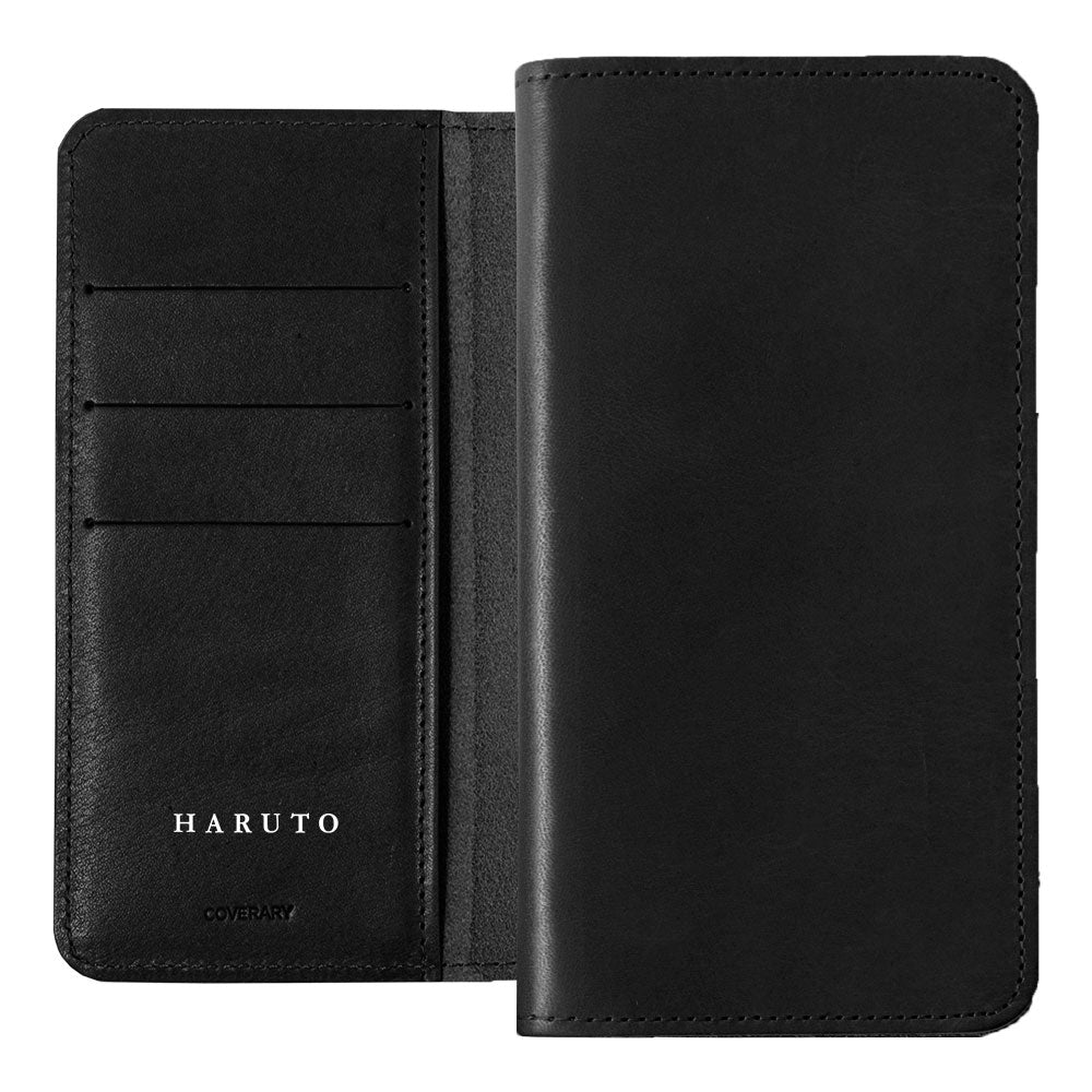 Genuine Leather Tochigi Leather Card Storage Personalized Engraving (Color Foil Stamping) Notebook-style Case AQUOS Series