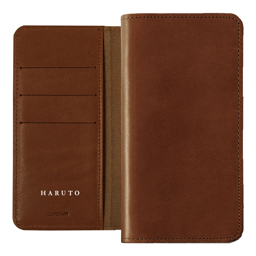 Genuine Leather Tochigi Leather Card Storage Personalized Engraving (Color Foil Stamping) Notebook-style Case AQUOS Series