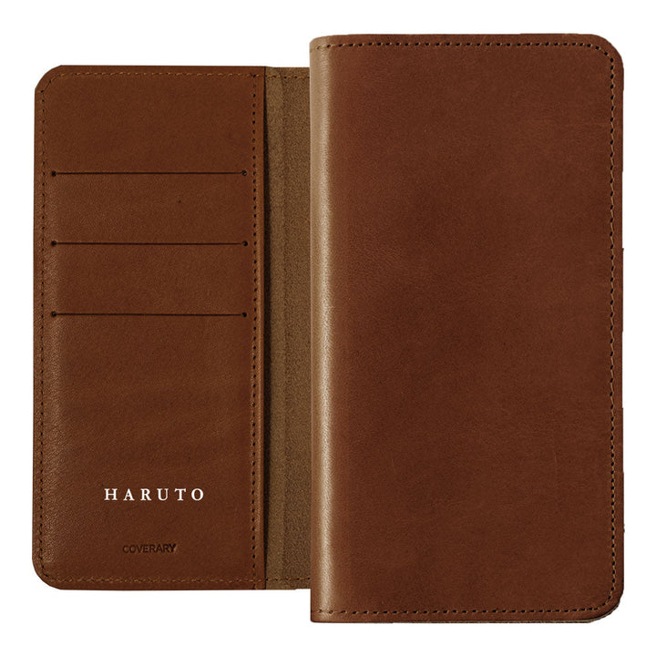 Étui portefeuille en cuir véritable en cuir Tochigi avec rangement pour cartes, gravure personnalisée (impression à la feuille de couleur) pour la série Galaxy