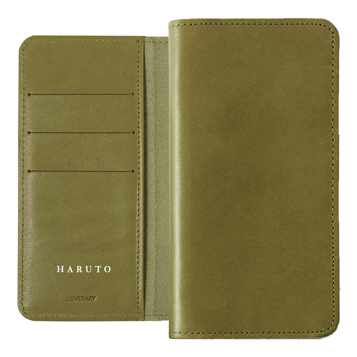 Étui portefeuille en cuir véritable en cuir Tochigi avec rangement pour cartes, gravure personnalisée (impression à la feuille de couleur) pour la série Galaxy