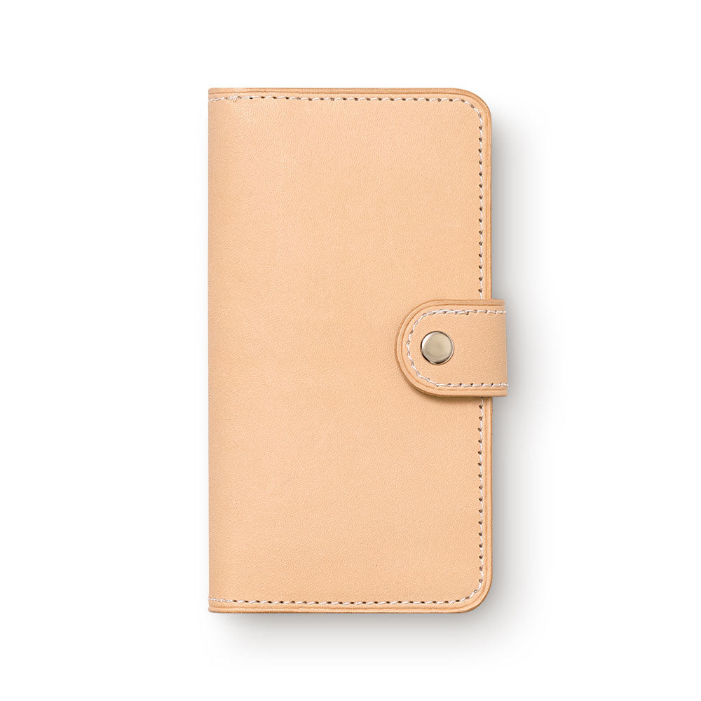 Étui portefeuille en cuir véritable en cuir Tochigi embossé avec logo (avec ceinture) série Galaxy