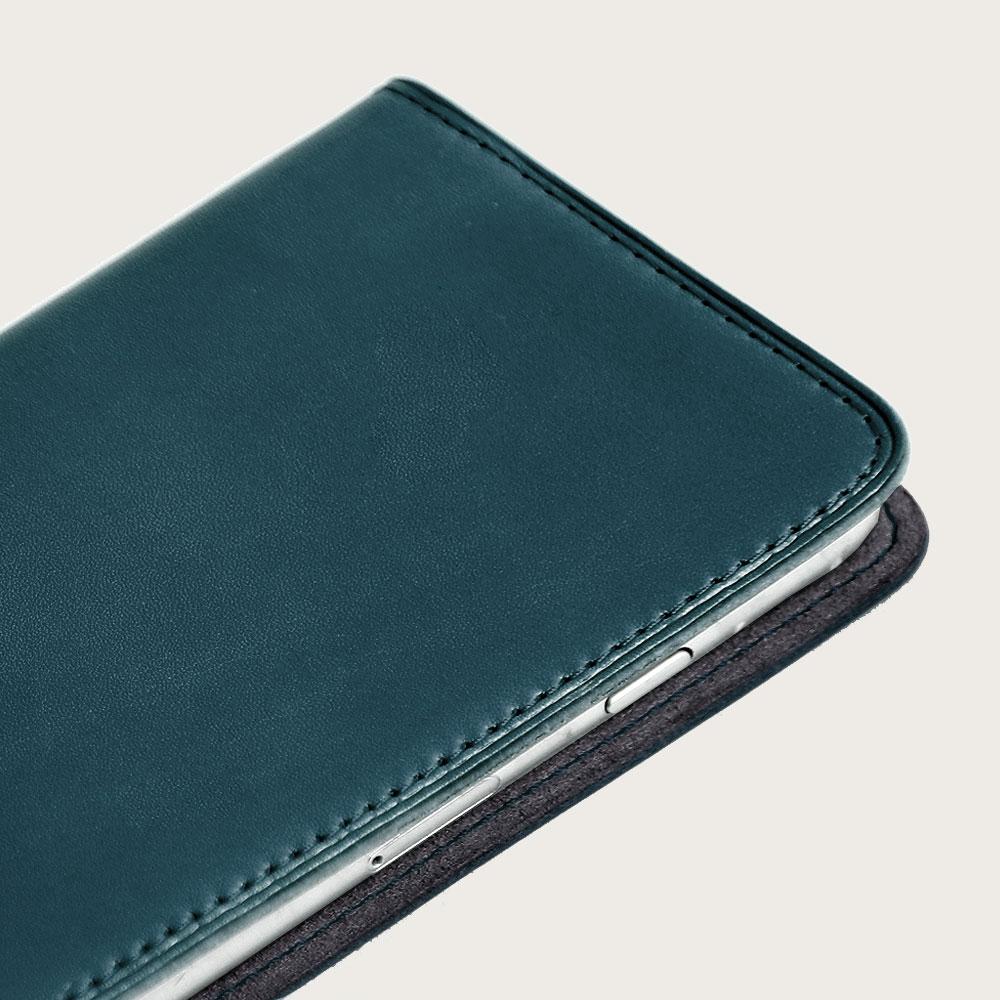Genuine Leather Tochigi Leather Notebook-style Case (Twist Pocket) Name Engraving Embossed Stamp AQUOS Series