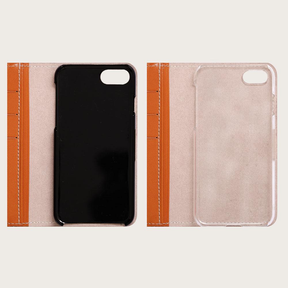 Genuine Leather Tochigi Leather Notebook-style Case (Twist Pocket) Name Engraving Embossed Stamp AQUOS Series