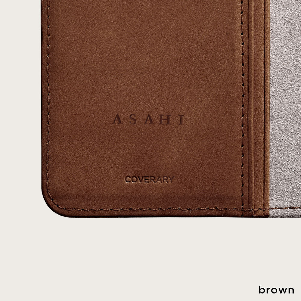 Étui à rabat en cuir véritable Tochigi (poche torsadée) Personnalisation par estampage