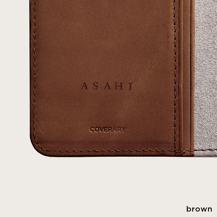 Étui à rabat en cuir véritable Tochigi (poche torsadée) Personnalisation par estampage