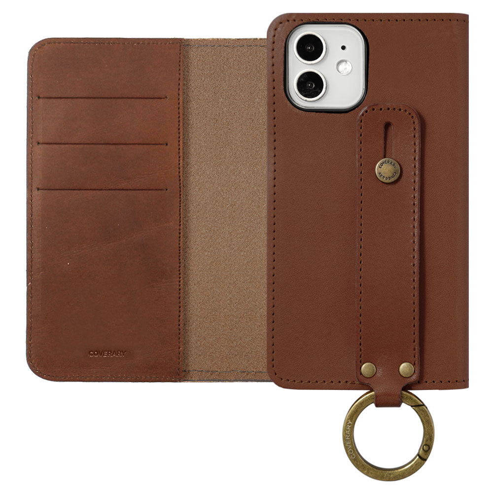 Genuine leather Tochigi leather card storage with hand belt notebook-style case AQUOS series