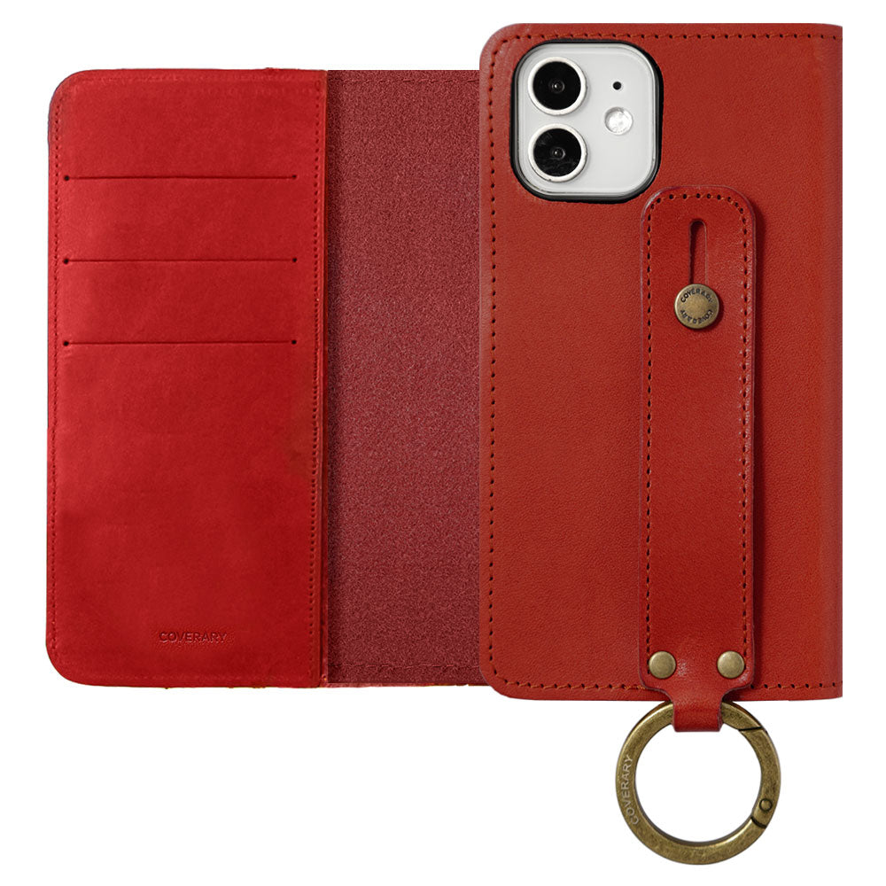 Genuine leather Tochigi leather card storage with hand belt notebook-style case AQUOS series