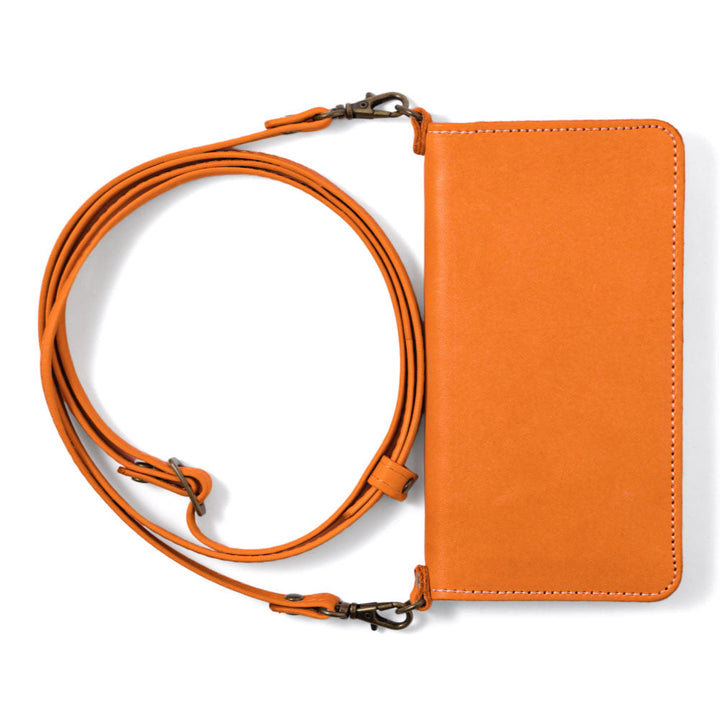 Étui portefeuille en cuir véritable en cuir Tochigi avec rangement pour cartes et bandoulière pour la série Galaxy