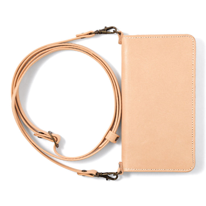 Genuine Leather Tochigi Leather Card Storage Shoulder Strap Included Notebook-style Case iPhone Series