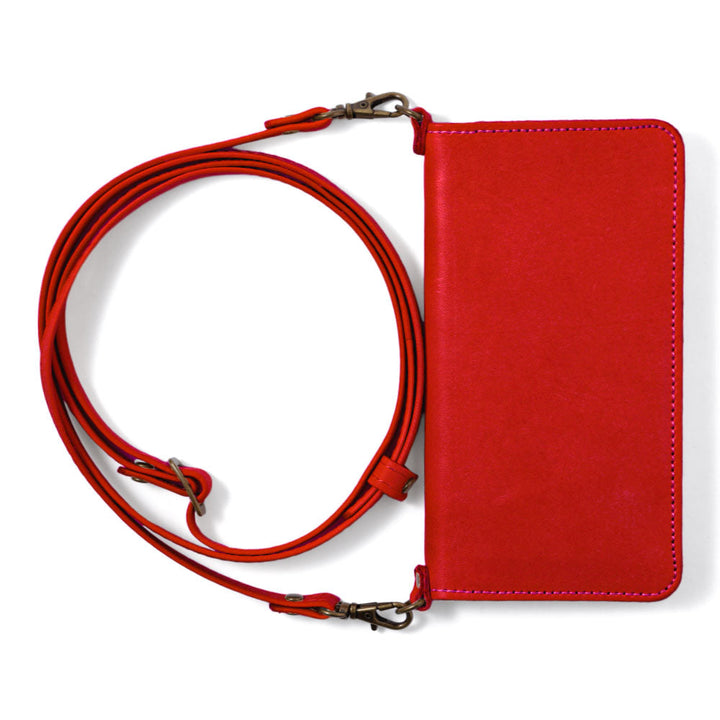 Genuine Leather Tochigi Leather Card Storage Shoulder Strap Included Notebook-style Case iPhone Series