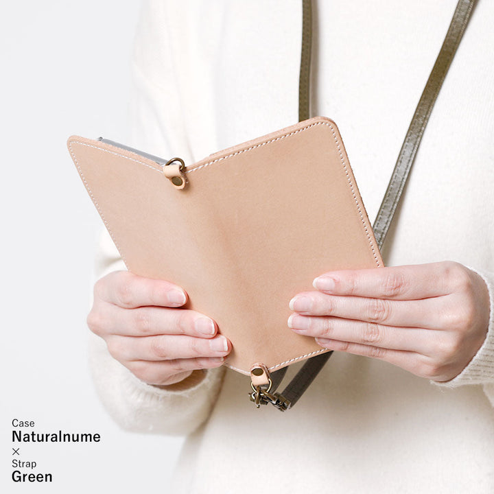 Genuine Leather Tochigi Leather Card Storage Shoulder Strap Included Notebook-style Case iPhone Series