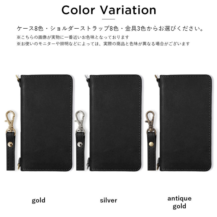 Étui à rabat en cuir véritable en cuir Tochigi avec rangement pour cartes et bandoulière