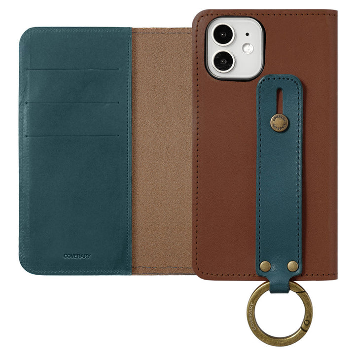 Genuine Leather Tochigi Leather Bicolor Card Storage Hand Belt Attached Notebook Case Xperia Series