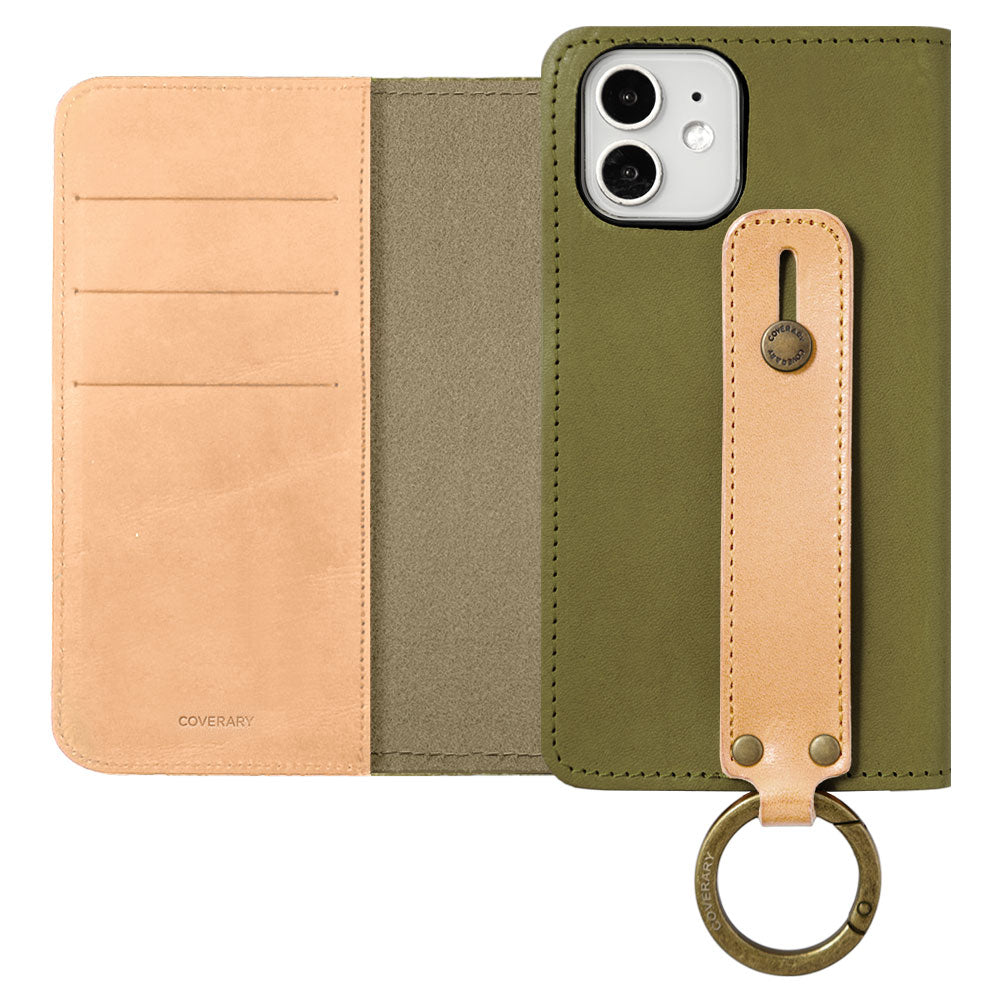 Genuine Leather Tochigi Leather Bicolor Card Storage Hand Belt Attached Notebook Case Xperia Series