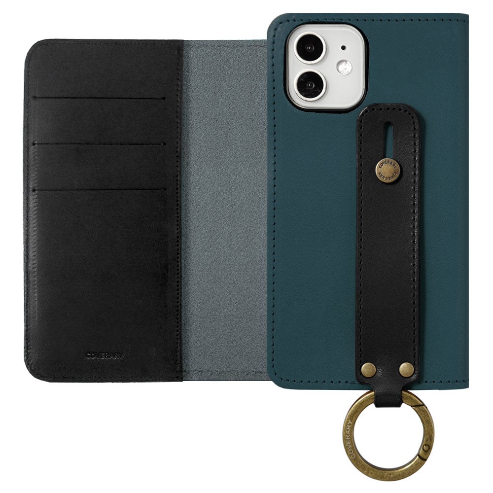 Genuine Leather Tochigi Leather Bicolor Card Storage Hand Belt Attached Notebook Case AQUOS Series