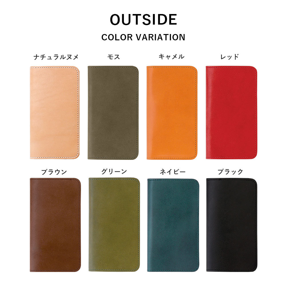 本革 栃木レザー  バイカラー カード収納 ハンドベルト付き 手帳型ケース