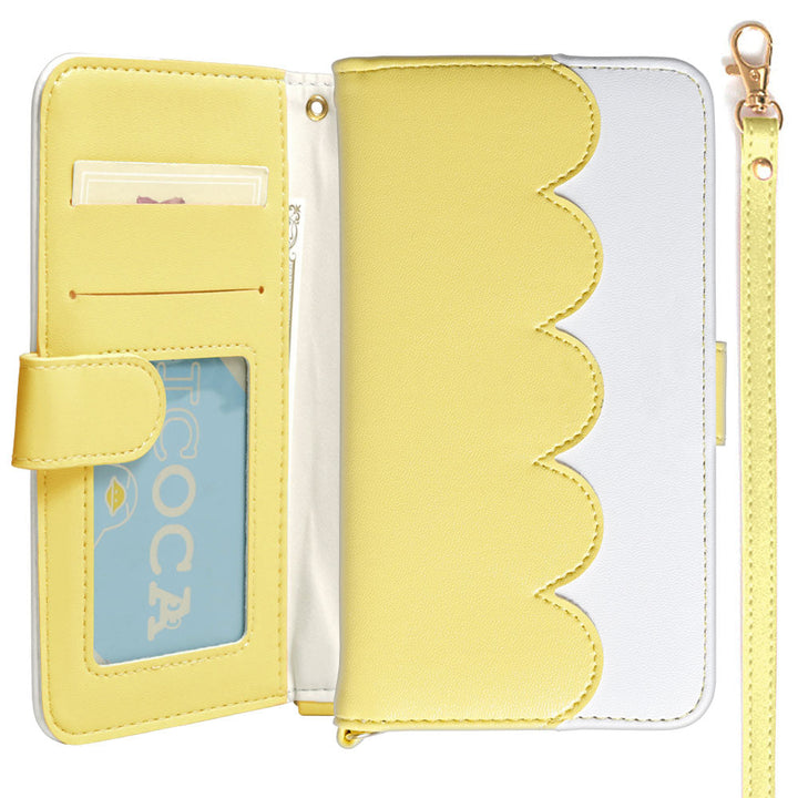 Vegan leather pastel color strap-attached folio case Galaxy series