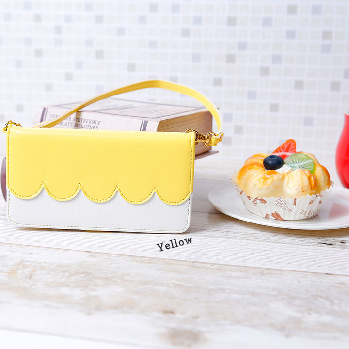 Vegan leather pastel color strap-attached folio case Galaxy series