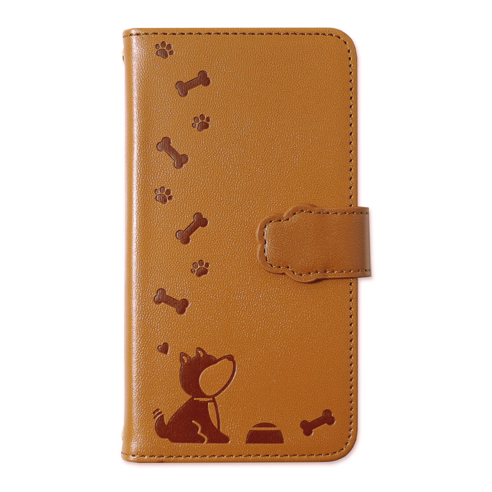 Vegan leather dog pattern embossed wallet case (with belt) for Google Pixel series