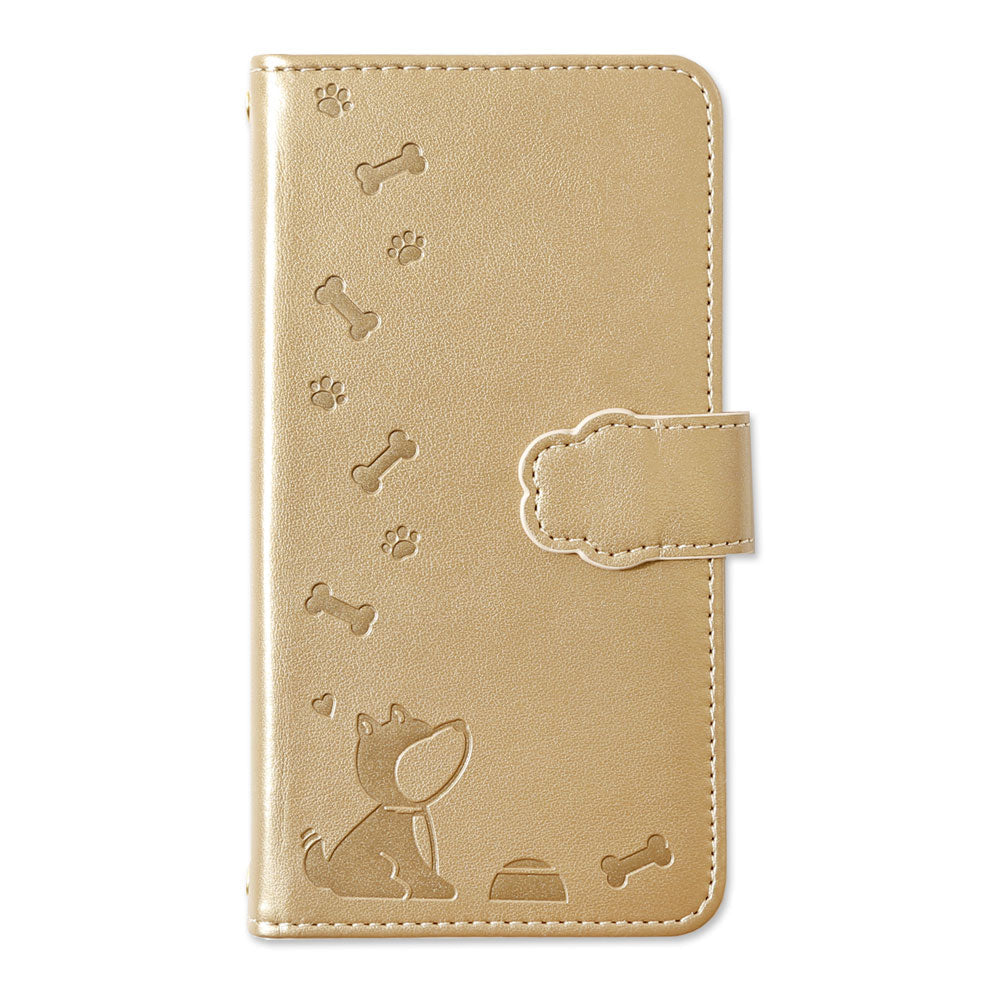 Vegan leather dog pattern embossed wallet case (with belt) for Google Pixel series