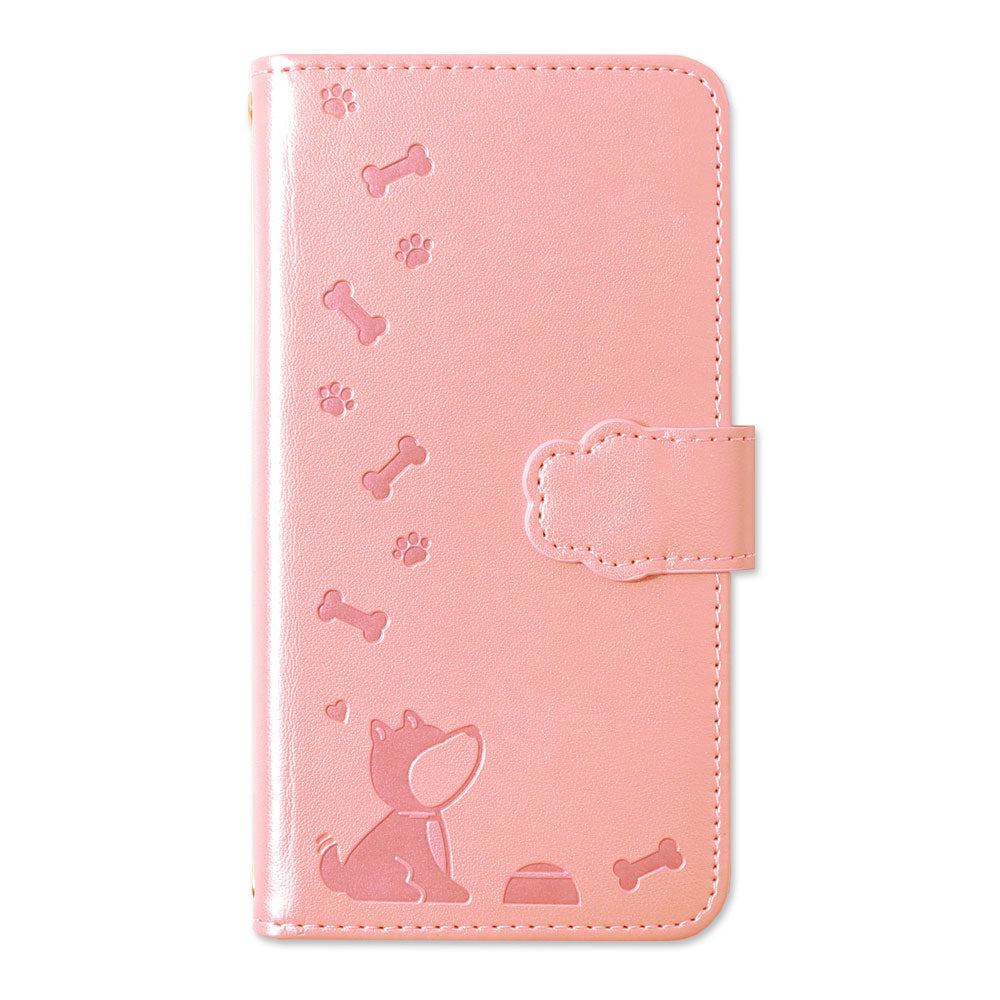 Vegan leather dog pattern embossed wallet case (with belt) for Google Pixel series