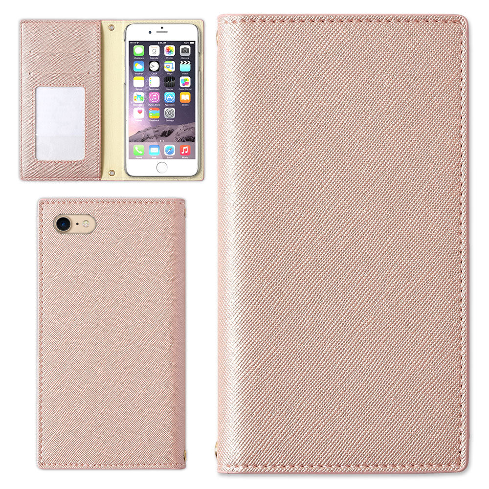 ヴィーガンレザー サフィアーノレザー調 ベーシック 手帳型ケース