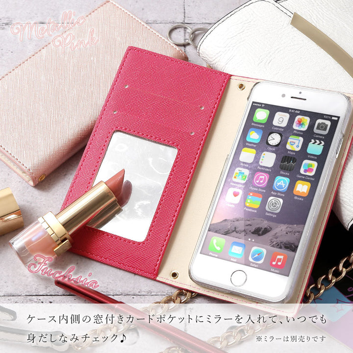 Étui portefeuille basique en cuir végan effet Saffiano pour la série iPhone