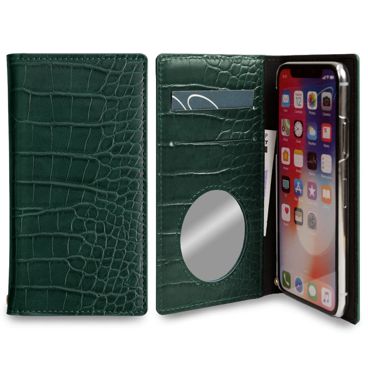 Vegan leather crocodile pattern basic color folio case Xperia series