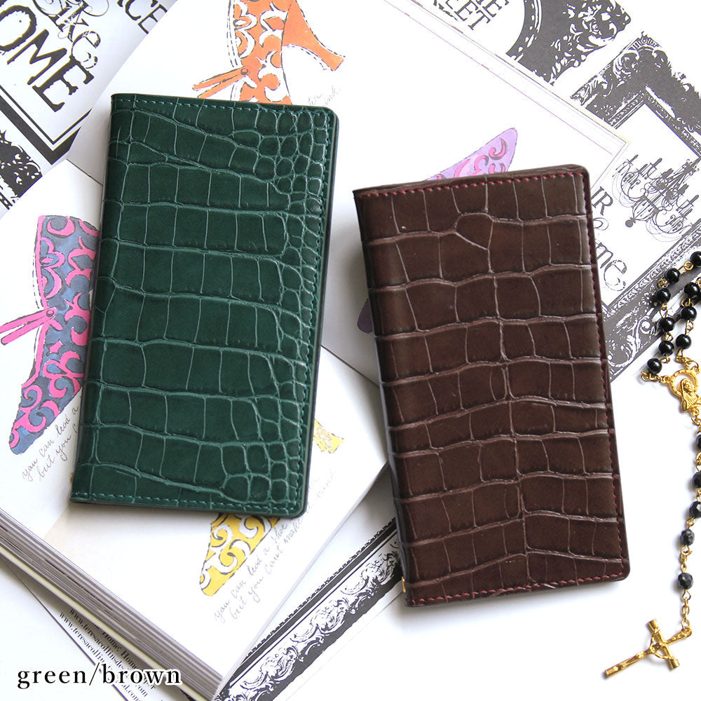 Vegan Leather Crocodile Pattern Basic Color Wallet Case Google Pixel Series