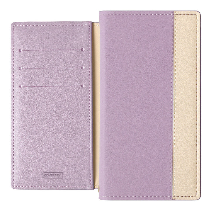 Étui portefeuille avec fonction support, bicolore sur le devant, en cuir végan, pour la série Galaxy