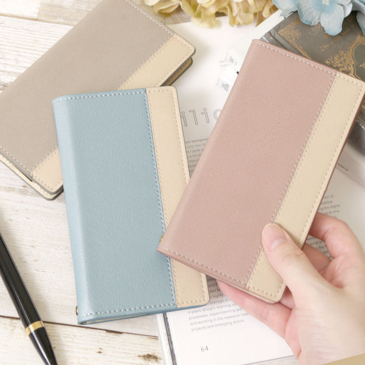 Mobile Wi-Fi モバイルルーターケース ヴィーガンレザー 表バイカラー スタンド機能 手帳型ケース