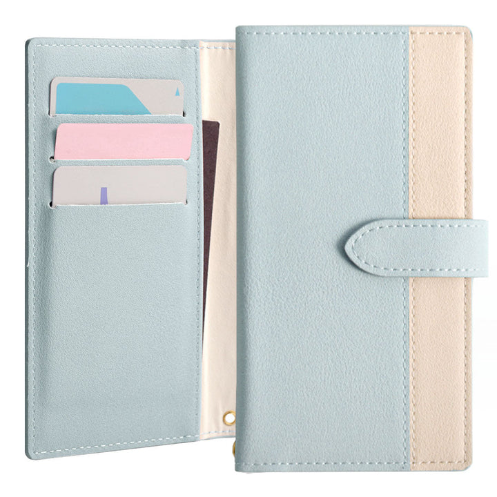 Vegan leather muted bicolor stand function notebook-style case (with belt) AQUOS series