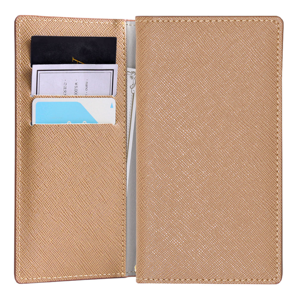 Vegan leather Saffiano leather-style stand function folio case for iPhone series
