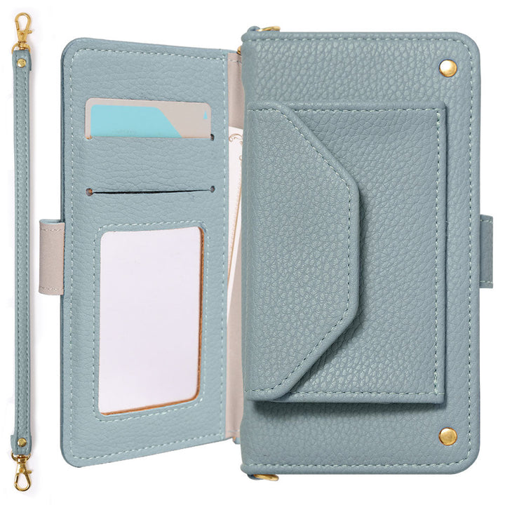 ヴィーガンレザー ポケット ストラップ付き 手帳型ケース（ベルトあり） iPhoneシリーズ