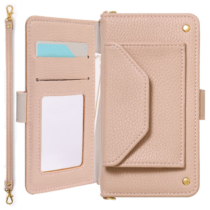 ヴィーガンレザー ポケット ストラップ付き 手帳型ケース（ベルトあり） Xperiaシリーズ