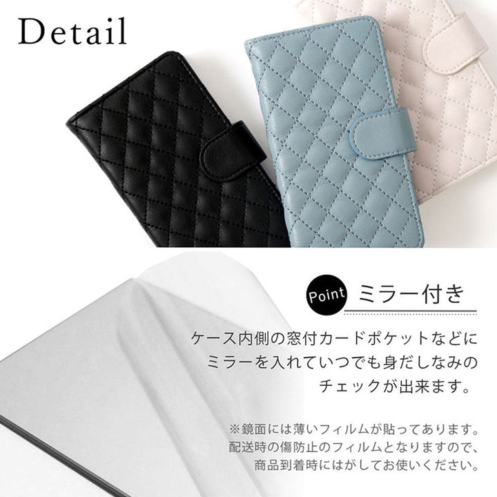 Étui portefeuille matelassé avec miroir et décoration perle fleurie (avec ceinture) pour la série Google Pixel