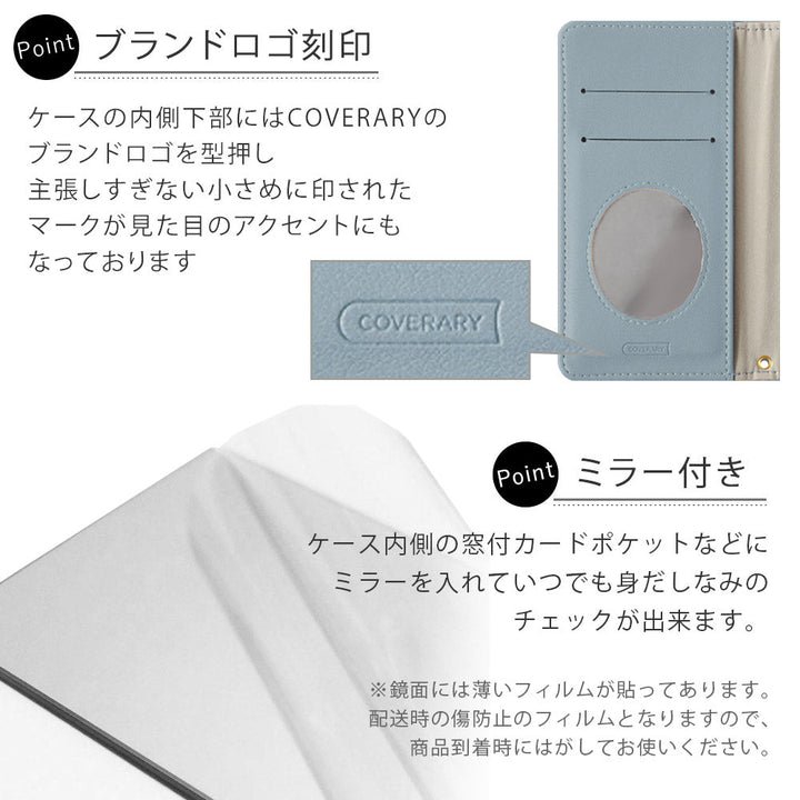 Étui portefeuille à motif matelassé avec miroir et décoration en pierre carrée pour la série Xperia