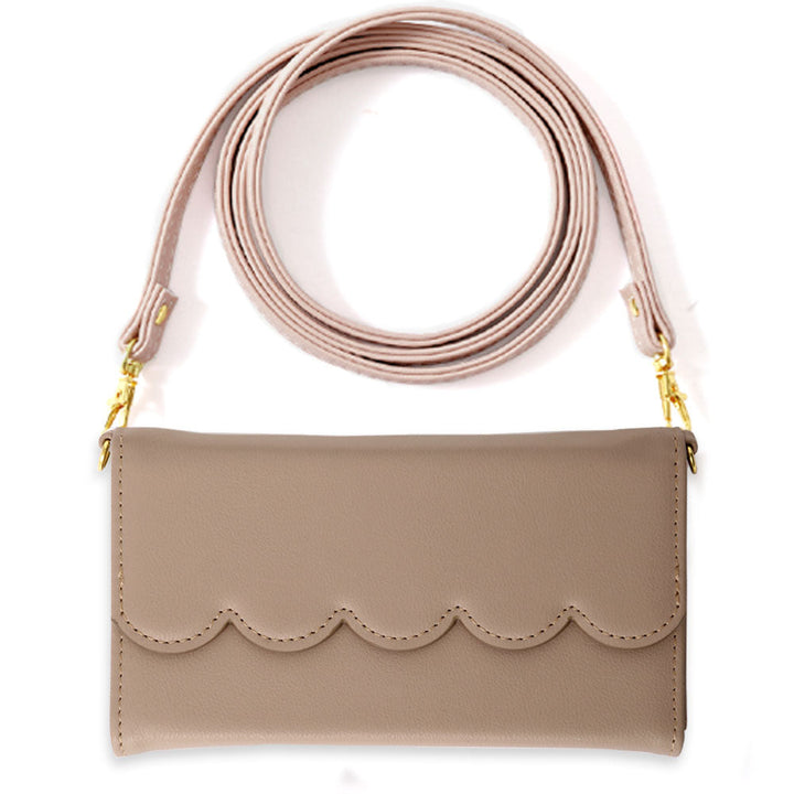 ヴィーガンレザー 三つ折り パステルカラー ストラップ付 手帳型ケース Galaxyシリーズ