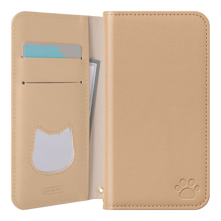 Vegan leather cat-shaped pocket stand function notebook-style case Galaxy series