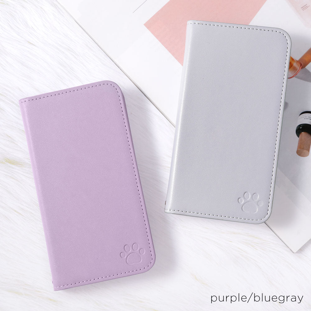 Vegan leather cat-shaped pocket stand function notebook-style case Galaxy series