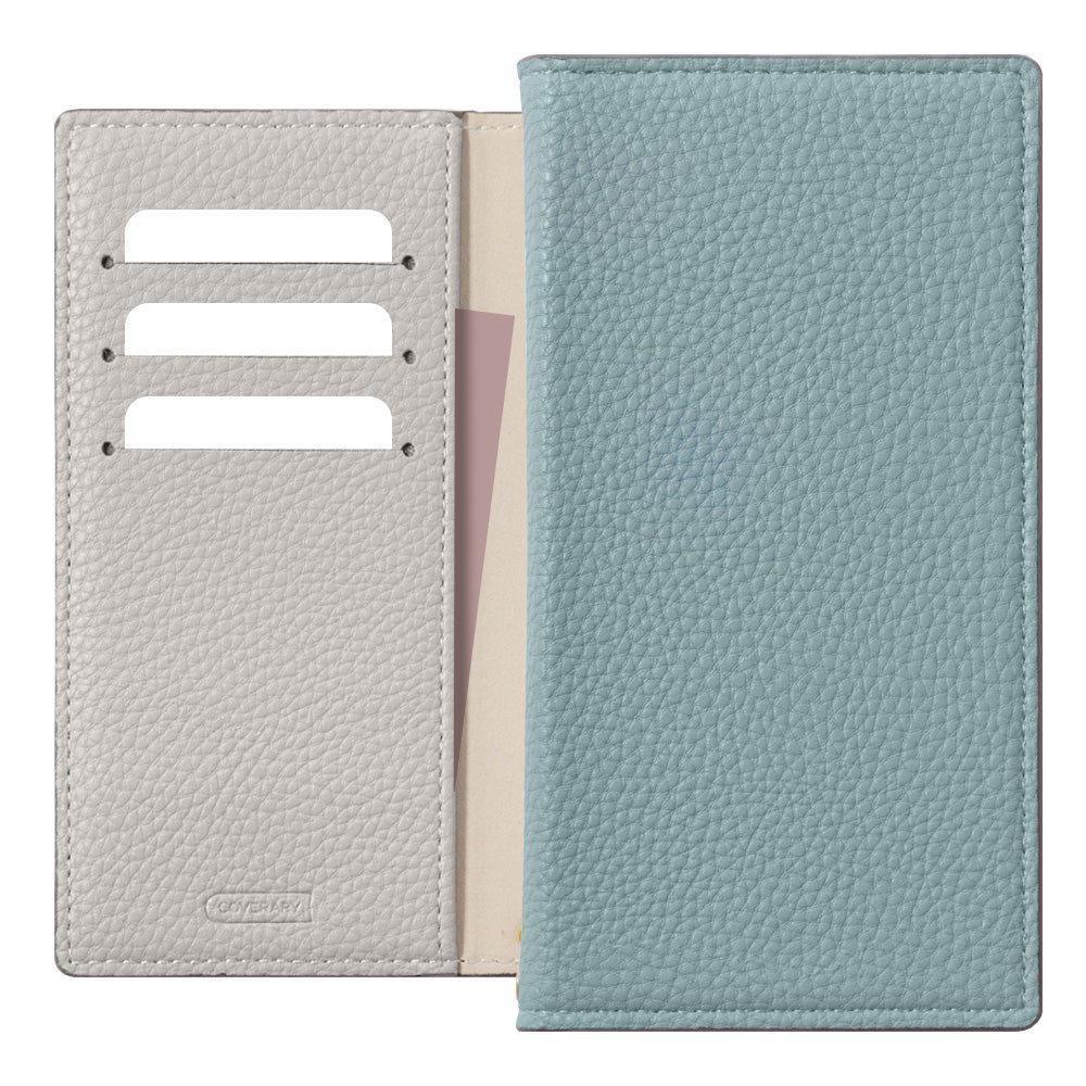 Vegan leather bi-color front and back stand function notebook-style case Galaxy series