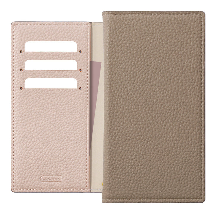 Vegan leather bi-color front and back stand function notebook-style case Galaxy series
