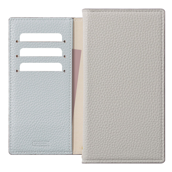 Vegan leather bi-color front and back stand function notebook-style case