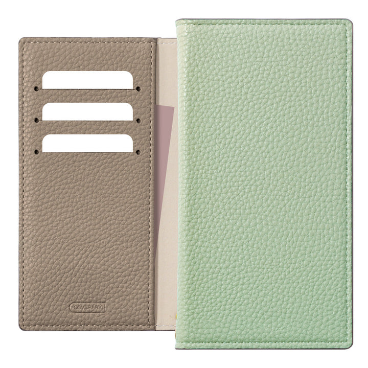 Vegan leather bi-color front and back stand function wallet case for iPhone series