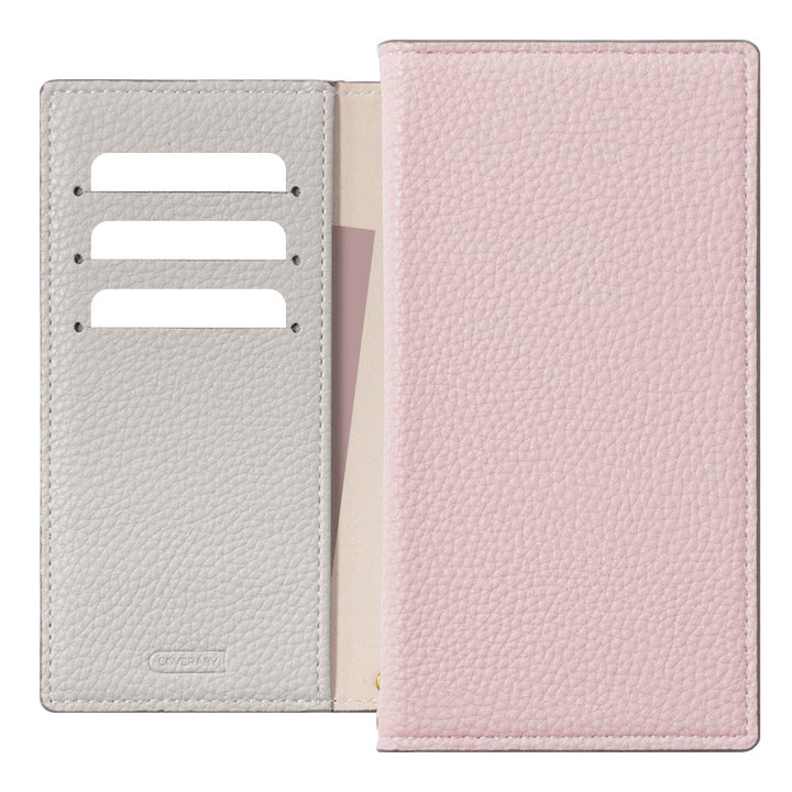 Vegan leather bi-color front and back stand function notebook-style case