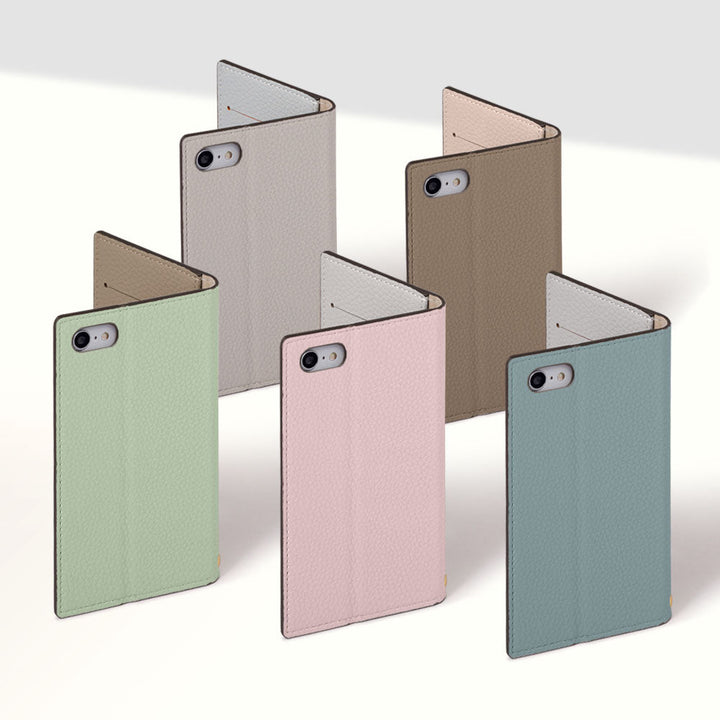 Vegan leather bi-color front and back stand function notebook-style case Galaxy series