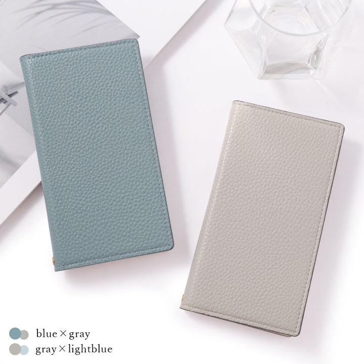 Vegan leather bi-color front and back stand function notebook-style case Galaxy series