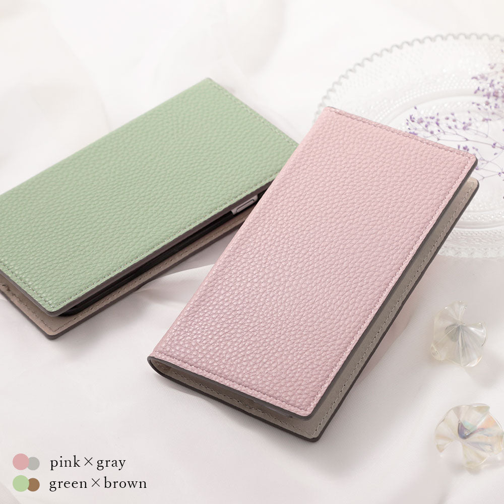 Vegan leather bi-color front and back stand function wallet case for iPhone series