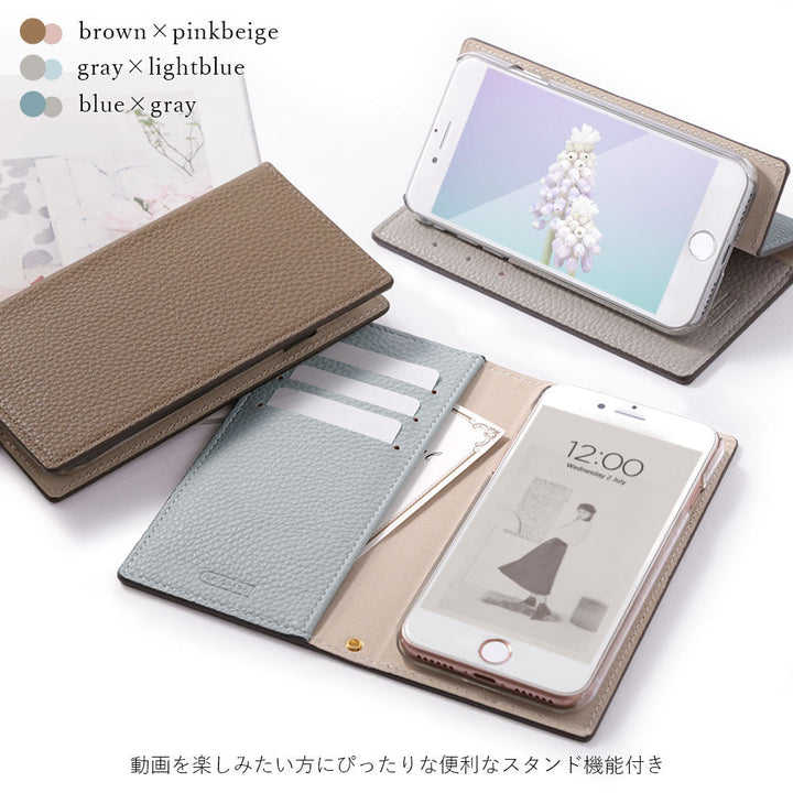 Vegan leather bi-color front and back stand function wallet case for iPhone series